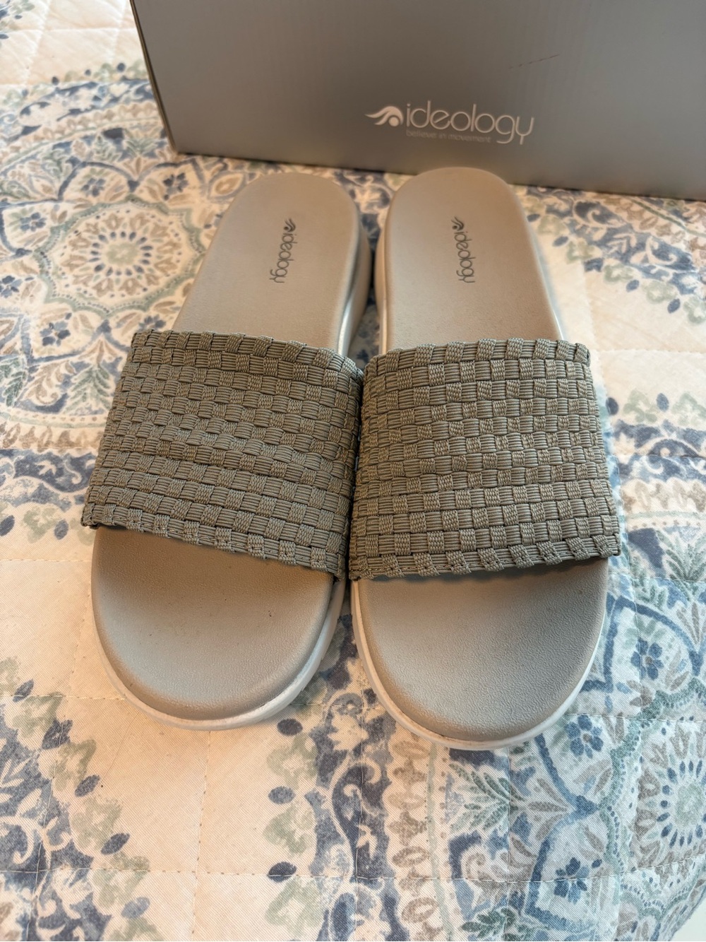 Ideology Pollyy Slide Sandals Pollyy Woven Slide Sandals Green